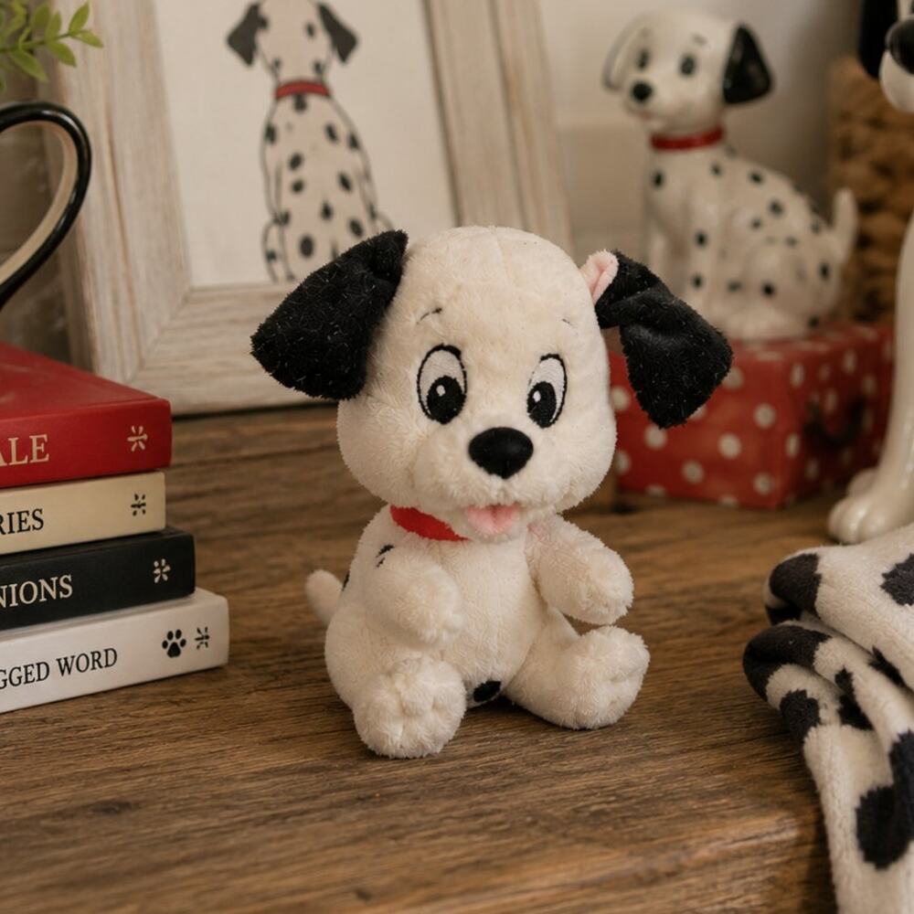 🦴🤍⚫Disney Store 101 Dalmatians Puppy Plush Bobblehead 7" Vintage Collector Toy
